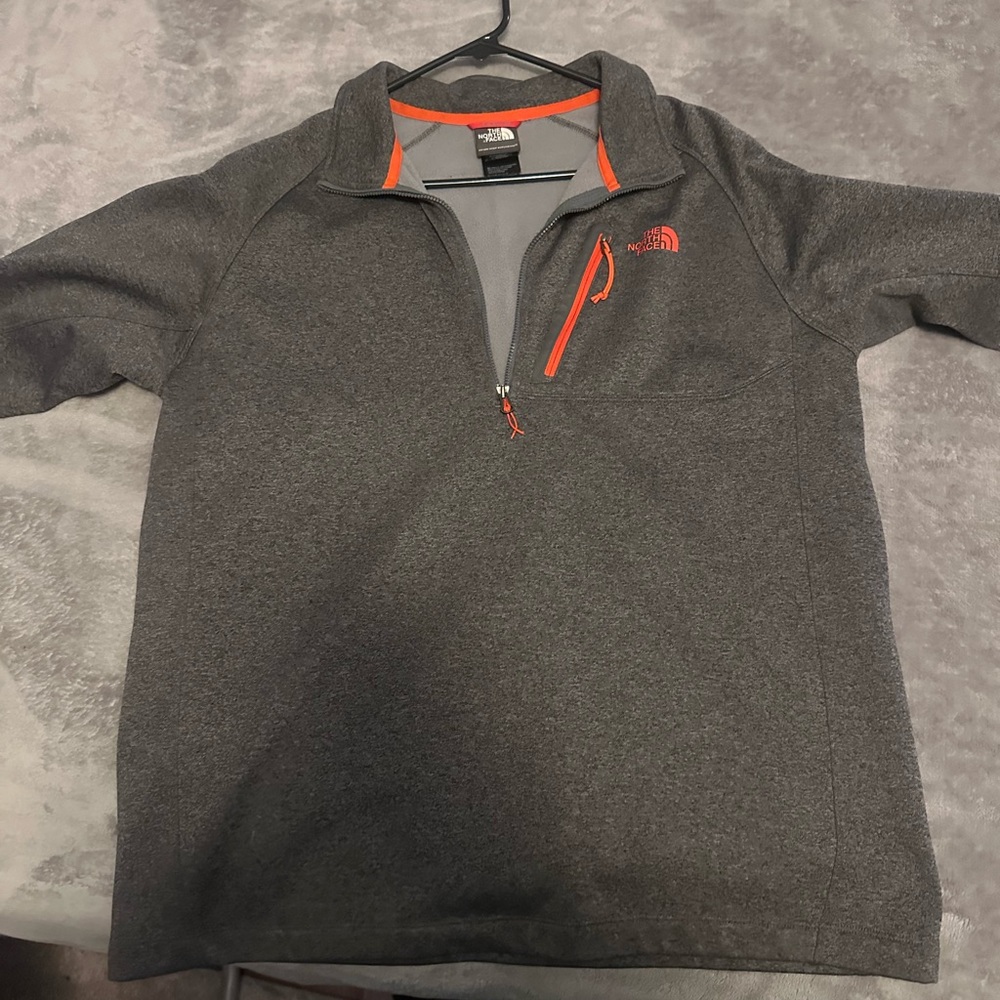 The North Face Charcoal and Tangerine Half-Zip